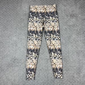 Onzie Leggings Womens M/L Brown Animal Print Ankle High Rise Yoga Activewear